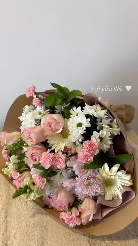 Pembe Gül & Beyaz Gerbera Buketi