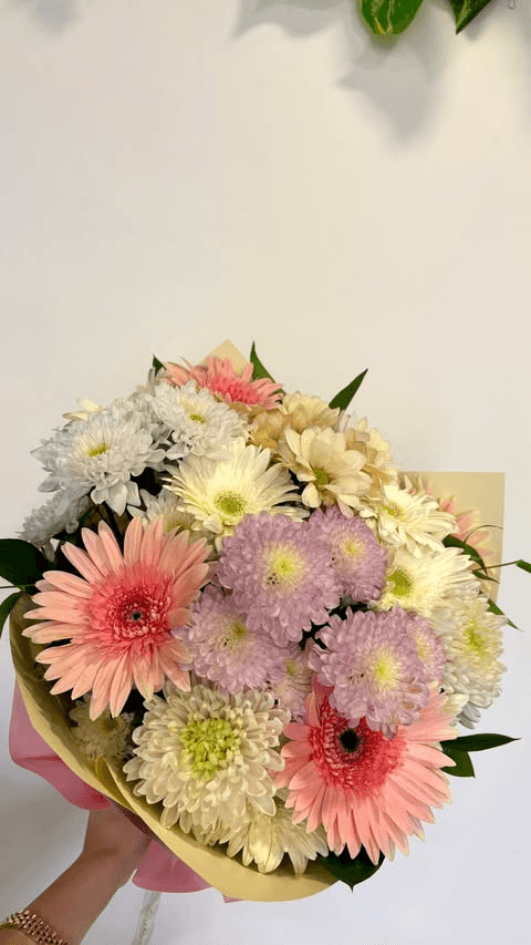 Pastel Gerbera & Kasımpatı Buketi